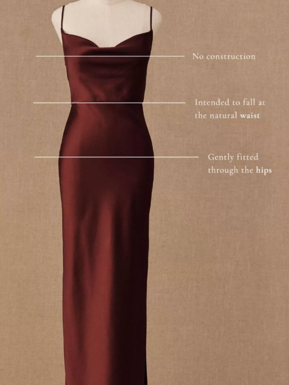 Anthropologie BHLDN Cali Satin Charmeuse Midi Dress (Dusty Blue Size 6) - Picture 3 of 4